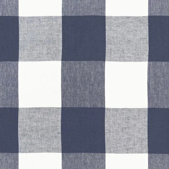 Sample - Schumacher Key Largo Check Fabric in Navy For Sale