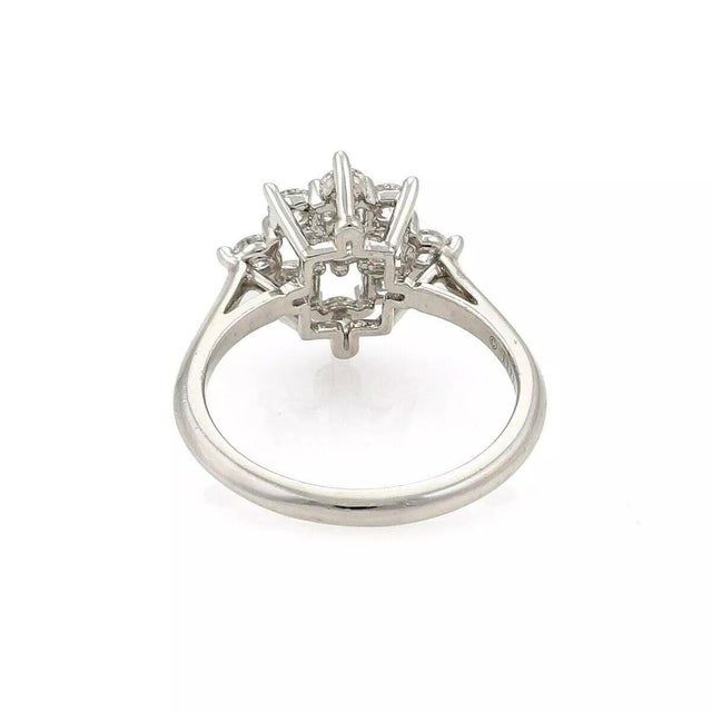 Contemporary Tiffany & Co. Diamond Platinum Floral Ring, Size 4.5 For Sale - Image 3 of 5