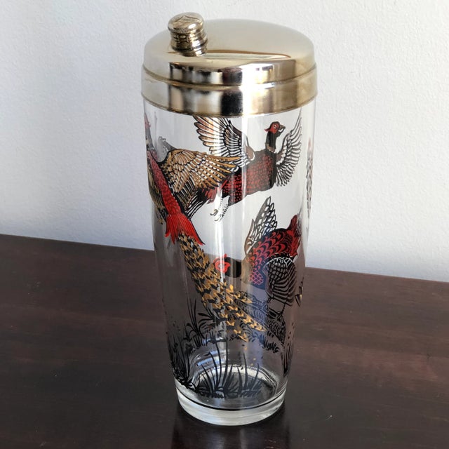 Silver Mid-20th Century Pheasant Cocktail Shaker For Sale - Image 8 of 9
