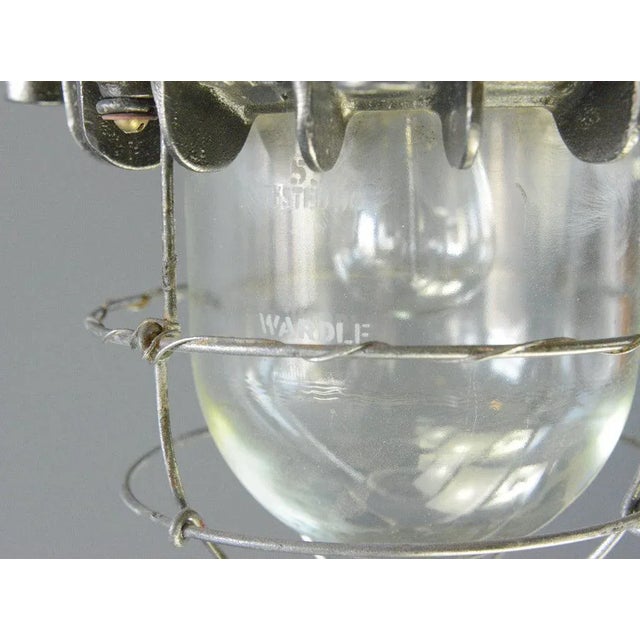 Gold Explosion Proof Pendant Lights by Wardle, 1930s, Set of 2 For Sale - Image 8 of 13