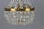 Vintage Brass and Crystal Glass Basket Chandelier For Sale - Image 6 of 15