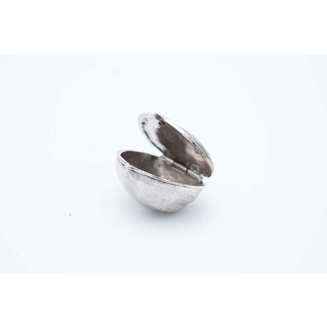 Chestnut-Shaped Silver Pill Box, in Very Good conditions. Designed from 2000 This piece has an attribution mark, I am sure...
