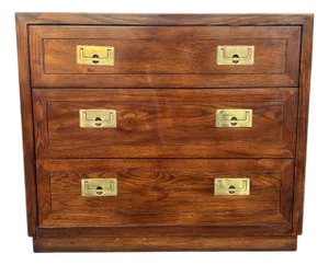 Late 20th Century Henredon Campaign Scene 1 Bachelors Chest Dresser