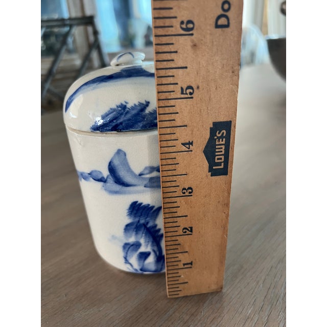 Blue Chinoiserie Blue & White Chinese Tea Caddy For Sale - Image 8 of 12