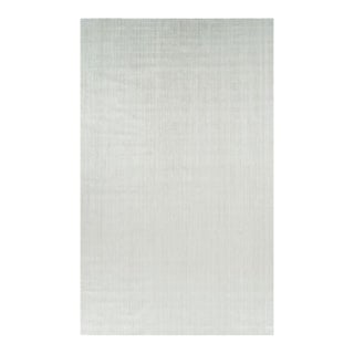 Rug & Kilim’s Oversized Textural Rug in Solid White and Silver-Gray Striae - 11x18 For Sale