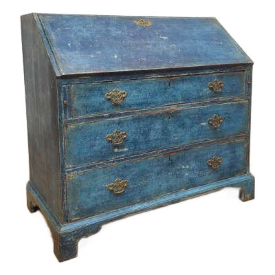 18th century English Painted Bureau, 1760s For Sale