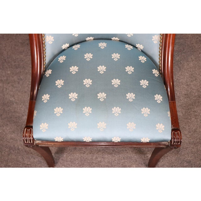 Set of 4 French Empire Carved Mahogany Dining Chairs in the Maison Jansen Style For Sale - Image 10 of 12