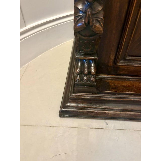Antique Carved Oak Sideboard, 1880s For Sale - Image 4 of 16