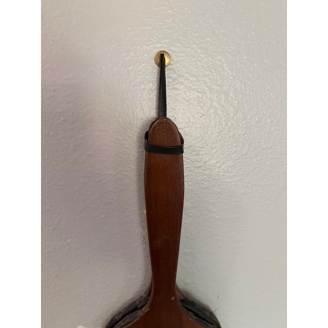 Mid 20th Century Vintage Nautical Wood Fireplace Bellows With Sailing Ship For Sale - Image 5 of 9