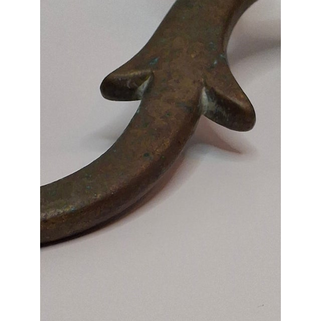 19th C. Polish Bronze Sabbath Candelabrum Star of David Finial Large 18" Rare For Sale - Image 10 of 18
