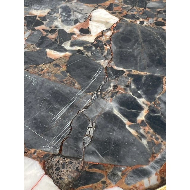 Stone Antique French Bronze and Rouge Marble Side Table For Sale - Image 7 of 11