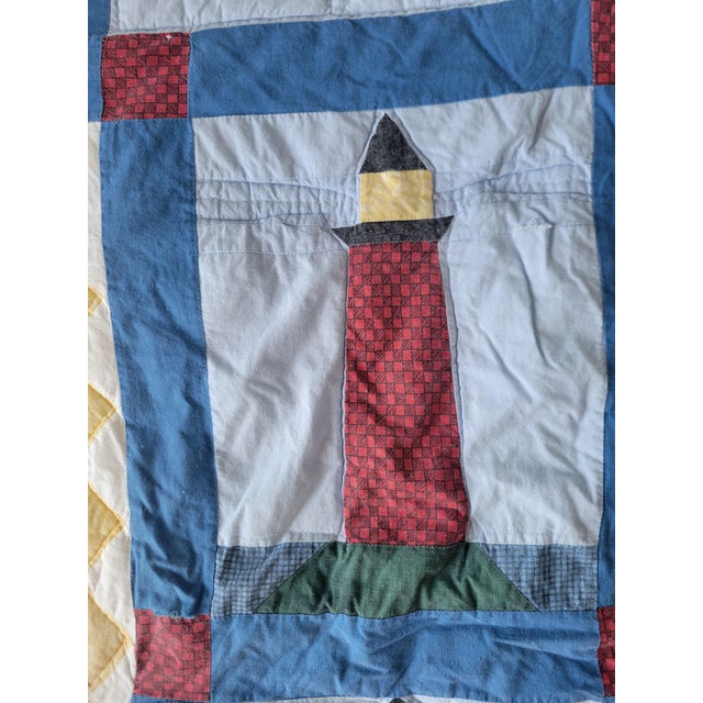 Nautica Lighthouse Patchwork Quilt For Sale - Image 4 of 8
