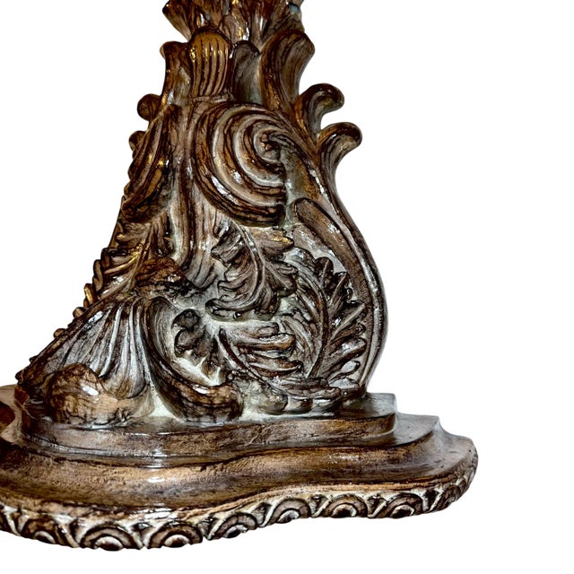 Pair or Vintage Baroque Wall Corbels • Large Acanthus Leaf Architectural Shelves For Sale - Image 9 of 18