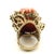 1970s Italian Carved Red Coral Diamond 14k Gold Statement Ring, Circa 1970s, Size 6.25 For Sale - Image 5 of 13