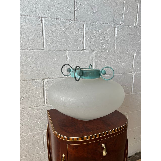 Monumental, large and elegant vintage Italian 11.5 inch tall Amphora or vase. 'a Scavo' white colored. Elegant in form and...