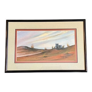 J Yazzie Desert Landscape Framed Art Southwest Rustic Decor 1998 Navajo For Sale