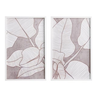 Palm Leaf Prints, Set Of 2 For Sale