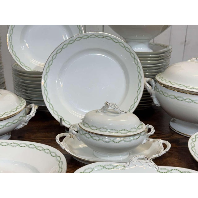 Limoges Porcelain Dinner Service by J.B. Tricard et Cie, Set of 95 For Sale - Image 12 of 18