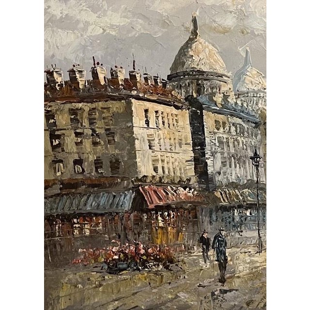 This is a late 1800s oil on canvas by the famous Paris Cityscape artist Caroline Burnett (1877-1950). This painting...