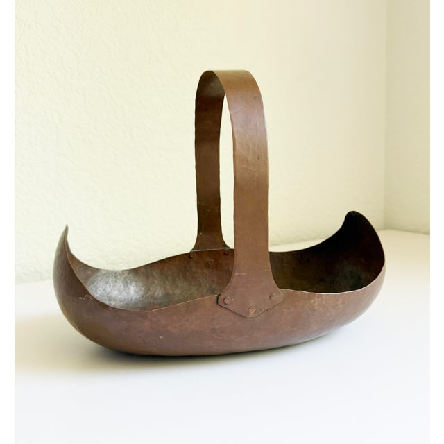 Arts & Crafts, Dirk Van Erp "Canoe" Basket, Early 1900s, Attributed For Sale In Sacramento - Image 6 of 16