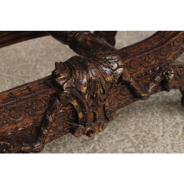 French Louis XIV Double Seat Cane Bench For Sale - Image 12 of 16