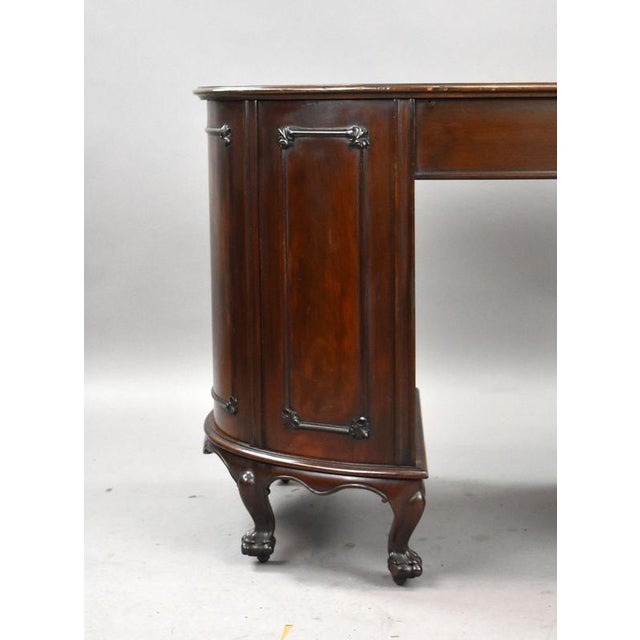Victorian Mahogany Kidney Shaped Desk, 1870 For Sale - Image 9 of 12