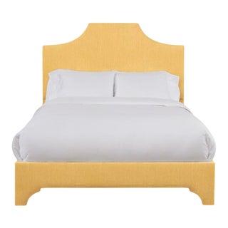 Kit California King Bedframe, Mustard Linen For Sale