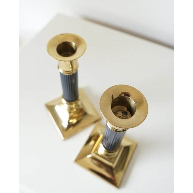 Vintage Gilded Brass Candlesticks, 1970s, Set of 2 For Sale - Image 10 of 13
