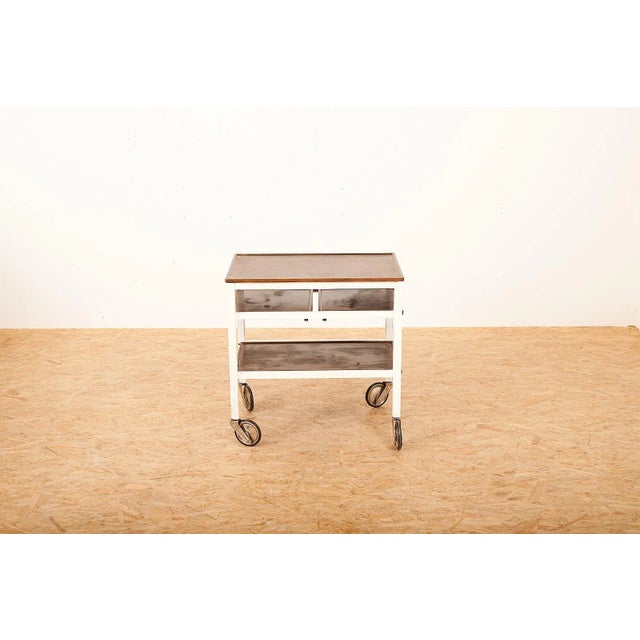 Bar Cart with White Painted Solid Wood Frame For Sale - Image 13 of 13