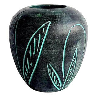 1970s Sgraffito Ceramic Vase in the Style of Aldo Londi for Bitossi For Sale