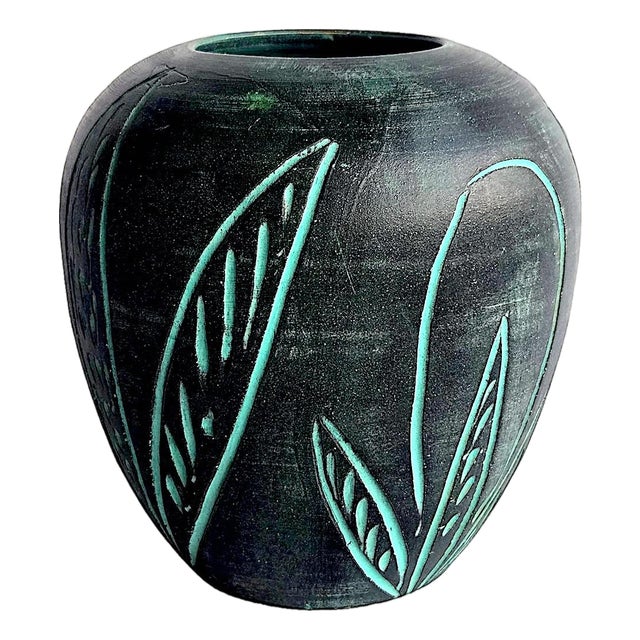 1970s Sgraffito Ceramic Vase in the Style of Aldo Londi for Bitossi For Sale