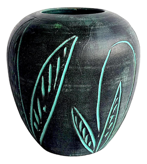 1970s Sgraffito Ceramic Vase in the Style of Aldo Londi for Bitossi