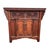 A substantial antique Chinese cabinet table from Shanxi Province, featuring deeply carved floral openwork panels, hand-...