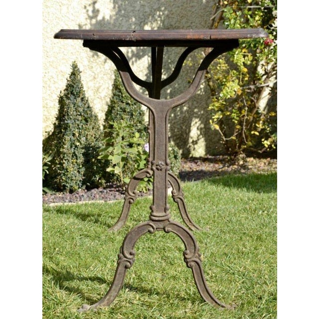 Period: 19th century Style: Other Style Condition: Good condition "Bistro Table" Bistro table with oak top and wrought...