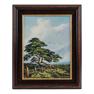 Original Oil Painting Vintage Coastal Landscape by Gildelatorre For Sale