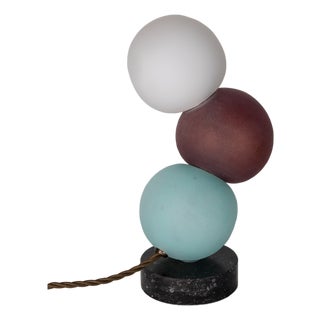 Andorra Totemic Black Marble and Multicolor Hand-Blown Glass Table Lamp by ZAVADKSI, 2020 For Sale