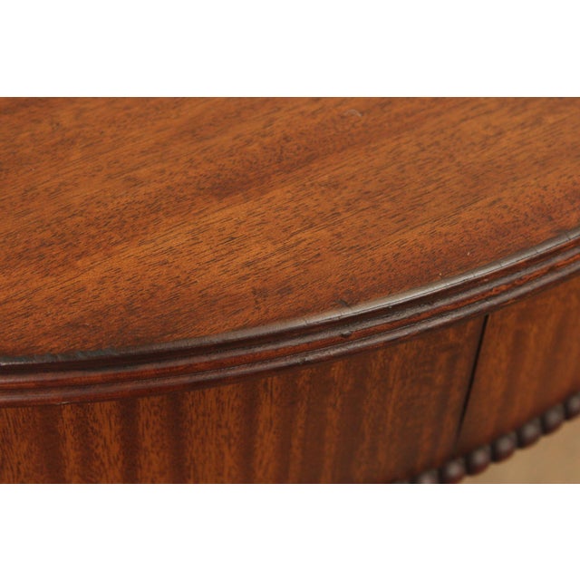 Regency Style 1940's Vintage Mahogany Drum Table For Sale - Image 9 of 12