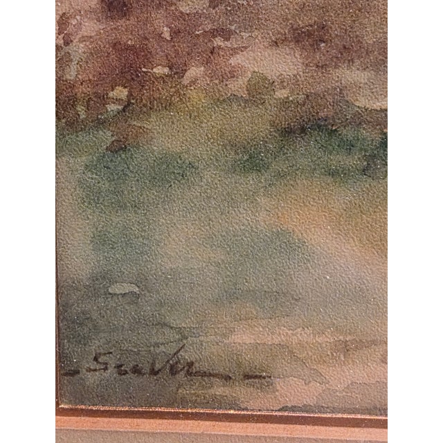 Antique Watercolor Landscape Painting For Sale - Image 9 of 16