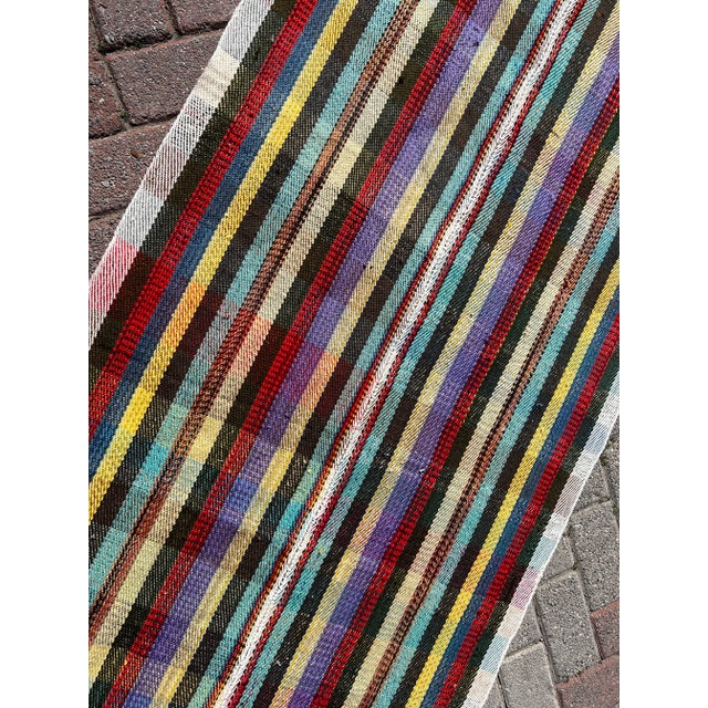 Red 1960s Oversized Turkish Kilim Runner - 35" X 202" For Sale - Image 8 of 10