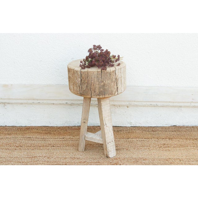 Reconstructed Weathered Wood Side Table For Sale In Los Angeles - Image 6 of 6