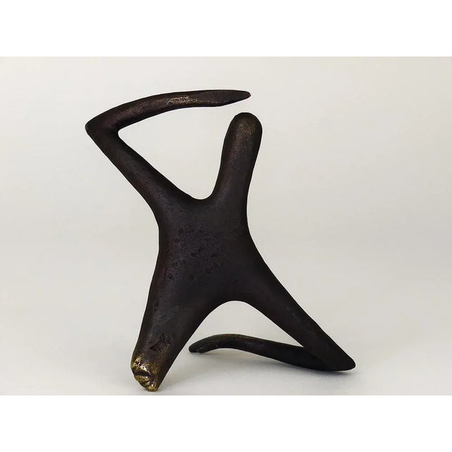 Optimist Pessimist Handcrafted Brass Sculpture attributed to Carl Auböck, 2020 For Sale - Image 6 of 8