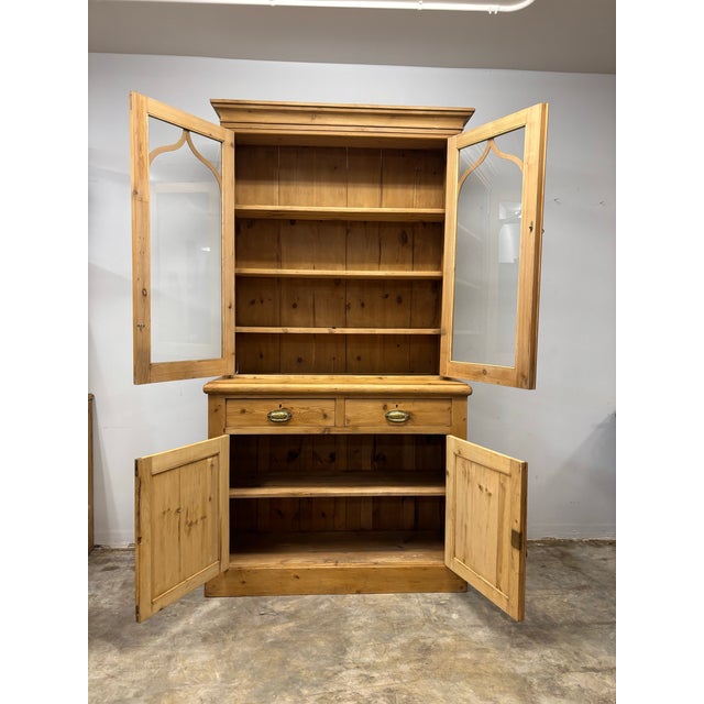 English 19th Century English Pine Glazed Top Cabinet For Sale - Image 3 of 9