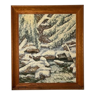 1959 Andrew William Vachon, s.j. Original Oil on Canvas Painting “Silvered Silence” – Ketchikan, Alaska For Sale