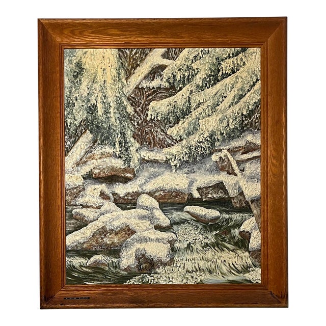 1959 Andrew William Vachon, s.j. Original Oil on Canvas Painting “Silvered Silence” – Ketchikan, Alaska For Sale