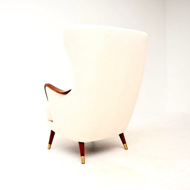 Vintage Swedish Wing Back Armchair, 1950s For Sale - Image 6 of 9