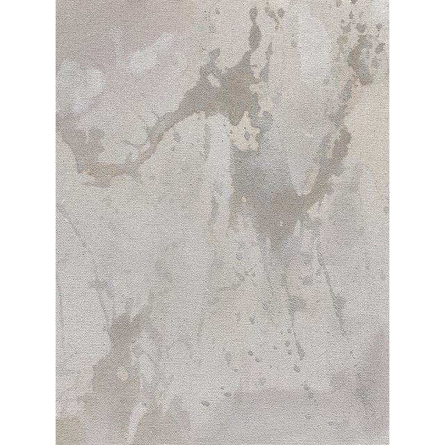 Paint Original Contemporary Abstract Painting in Muted Taupe, Chalky White, and Soft Lilac by American Lyrical Abstractionist Stacey Warnix For Sale - Image 7 of 9
