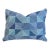 Contemporary Modern Geometric Blue & White Feather/Down Pillow 23" X 17" For Sale