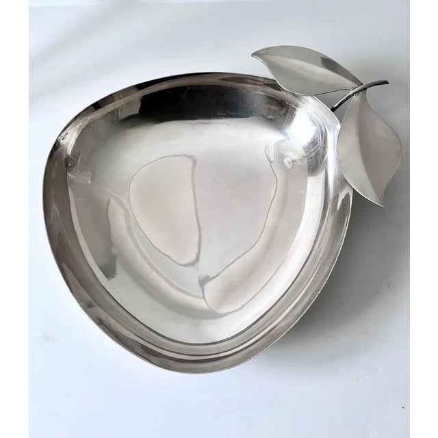 Mid-Century Modern Silver Plate Bowl in the Shape of an Apple or Fruit For Sale - Image 3 of 10