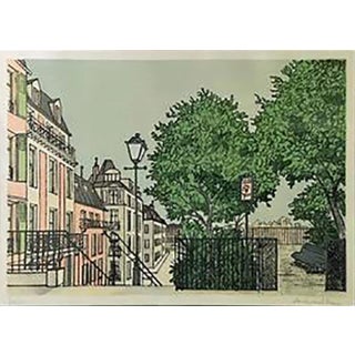 1970s Denis Paul Noyer parisian Street Scene Lithograph For Sale