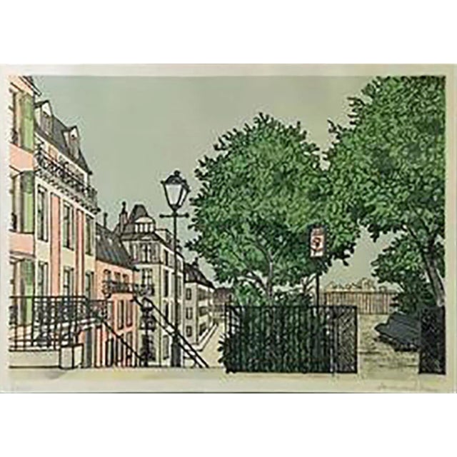 1970s Denis Paul Noyer parisian Street Scene Lithograph For Sale